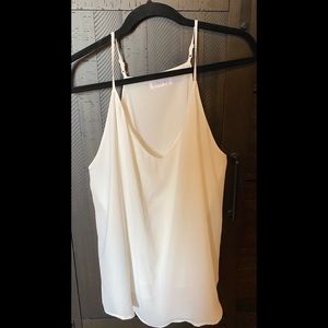 White satin tank top